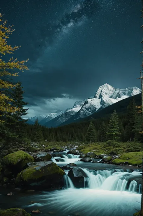 Raining sceanary forest and mountains