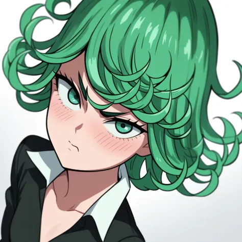 score_9, score_8_up, score_7_up, score_6_up,1girl, lluminartis, tatsumaki, green hair, curly hair, short hair, green eyes, bangs...