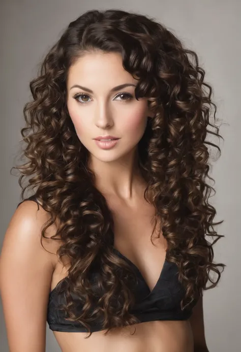 Hot curly brunette