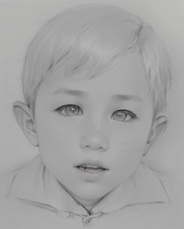 a drawing of a young boy with a tie on his neck, Caucasian face sketch, young , Expressionless boy, Face Sketch, Pencil sketch, Detailed face of asian boy, Realistically drawn faces, realistically proportioned face, Professional sketching, Small person por...