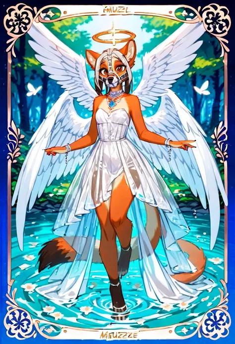 Top quality ultra-fine illustrations, bathing in water, beautiful refraction of water, white dress soaked in water, transparent clothing, Rich colors, Dreamy, mystical, Tarot Card, erotic(In the forest where the stream flows, Backlighting)(beautiful face a...