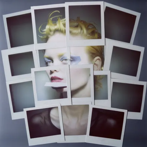 poluzzle of a supermodel, polaroid photos by tim walker