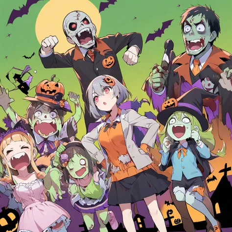 HALLOWEEN, boys and girls, manga, zombies