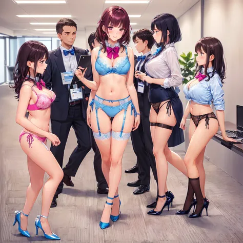 ((In underwearの女性はセクシーにOffice corridorを歩いている:1.4), Beautiful Anime Women, Beautiful art style, Anime characters, ((Smooth texture, Realistic texture, Anime CG Style)), ((Highest quality)), (Very detailed), (Very detailed CG 統合 8k 壁紙), Very detailed, High-r...