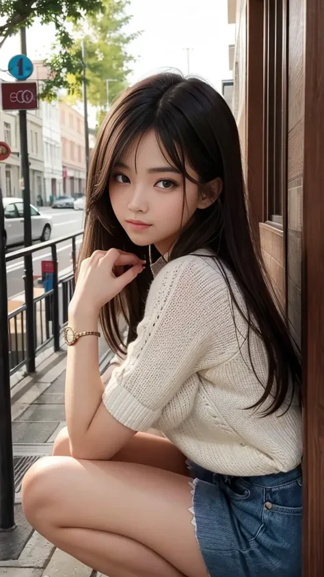 ((Beautiful Girl&#39;s Sex Life:1.2)), (Petite and slender body line)、Beautiful breasts、Thin thighs、Small beautiful butt、Narrow waist, (Detailed eyes and face:1.2, Professional photography techniques)、(Perfect Anatomy)、(Gaze at the viewer、Shy face:1.2、blus...