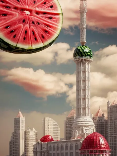 made of watermelon，strawberry，Artistic creativity，beauty，