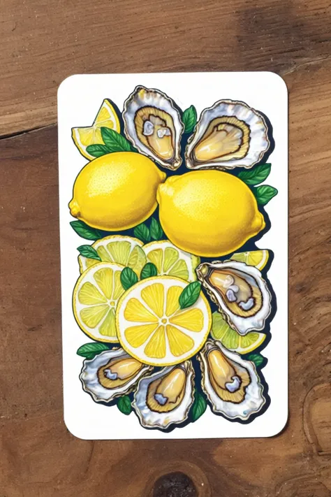 sliced lemon + oysters sticker