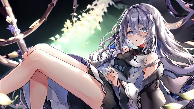 a beautiful anime girl with grey hair, erotic pose, spreading legs, tongue out, wet clothes, (best quality,4k,8k,highres,masterp...