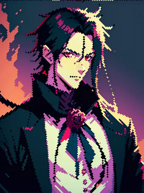 (arte de pixel_1.1) anime - style image of a man in a black jacket, handsome guy in demon slayer art, anime lush john 8k woods, male anime style, handsome japanese demon boy, beautiful androgynous prince, anime handsome man, anime portrait of a handsome ma...