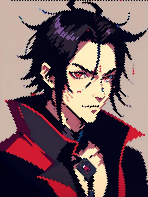 (arte de pixel_1.1) anime - style image of a man in a black jacket, handsome guy in demon slayer art, anime lush john 8k woods, ...