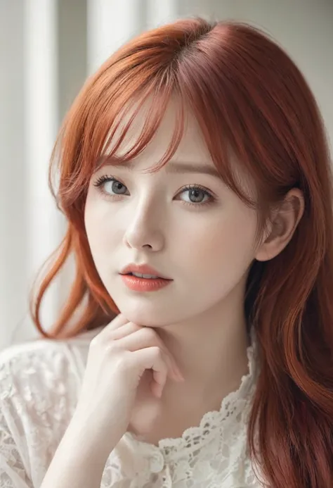 Dreamy red-haired girl