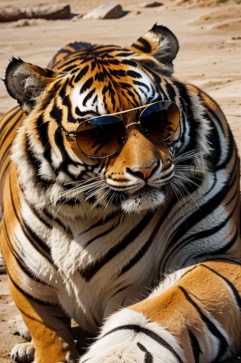 Tiger with sunglasses 