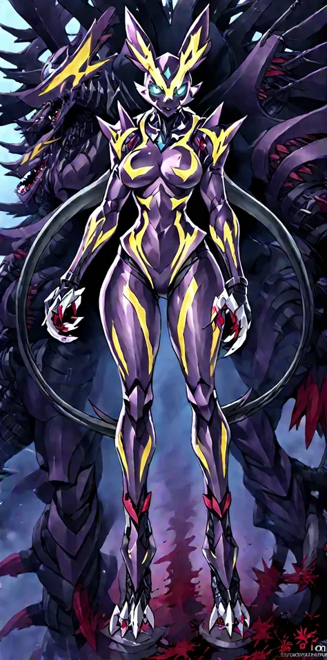 ((Whole body):1.5), NSFW，browsing caution, whole body concept art, {(((1 Woman fused with renamon))}, {Wear renamon Skins full body suit and renamon Skins full face mask)}, {((Fusion with renamon))}, {((Life Clothes)}, {((Fallved into Evil, Fox Monster)}, ...