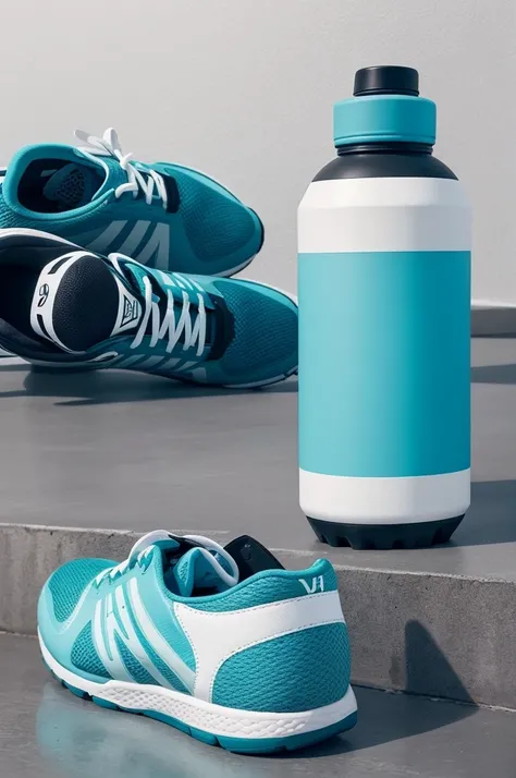 Create a simple, clean background for a fitness content video. Imagine a minimalist environment, where the focus is on motivation and inspiration. Use a neutral color palette, SOM branco e cinza, with touches of green or blue for a touch of freshness. Incl...