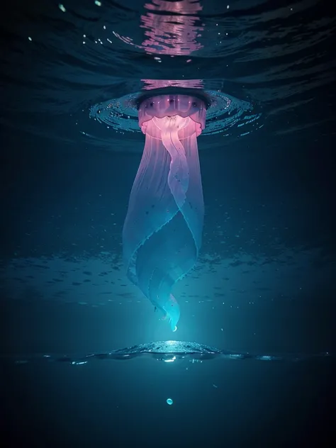 glowing jellyfish in the ocean full screen