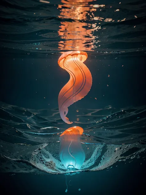 glowing jellyfish in the ocean full screen