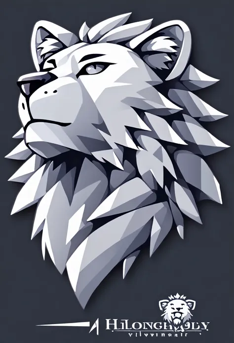 (low poly:2),brown bear head,old image,lion's head,wolf avatar,logo design,single color,