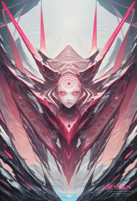 (Absurd, High Resolution, Ultra Detailed), 1girl, Solo, Very Detailed Eyes, (Official Art, Beauty and Aesthetics: 1.2), (Fractal Art: 1.3), White Pink Color Scheme, Most Detailed