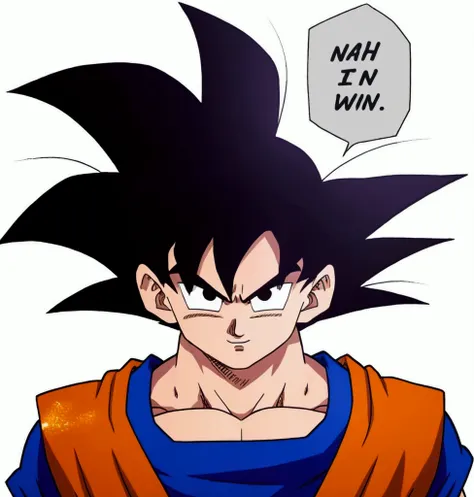 Goku transforming into a super saiyan 