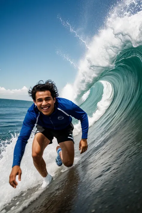 samuel rascón running along the highway of life in a non-existent world and with unreal physics, reaching wonderful moments that are perceived in waves and particles, at high speed through the universe.