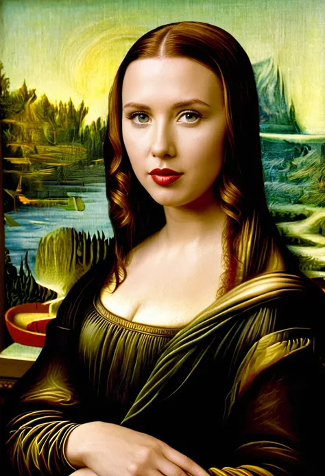 Scarlett Johansson as the Mona Lisa
