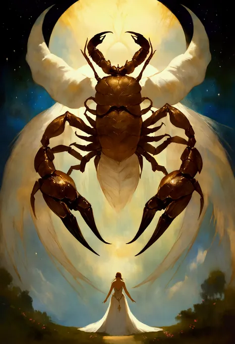 Ethereal fantasy concept art of Scorpion, magnificent, celestial, ethereal, painterly, epic, majestic, magical, fantasy art, cover art, dreamy