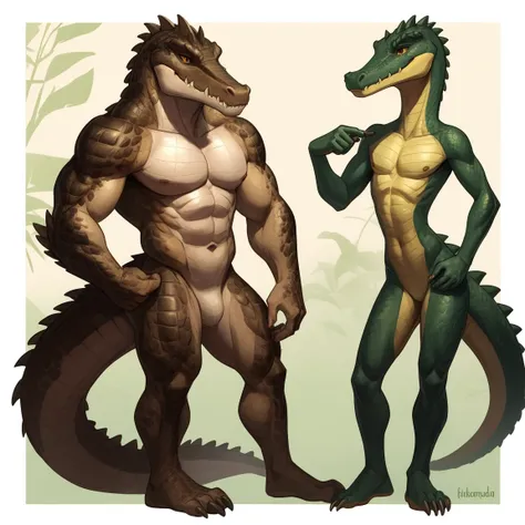 Crocodile crocodilian scalie male naked slim skinny 