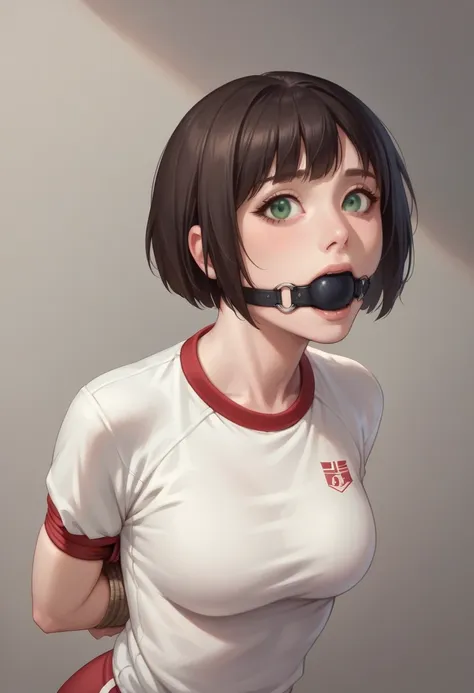 1 girl, sexy woman, green eyes, bob hair,six pack, realistic, high detail, dramatic, whole body, ultra hd, ultra realistic, tais...