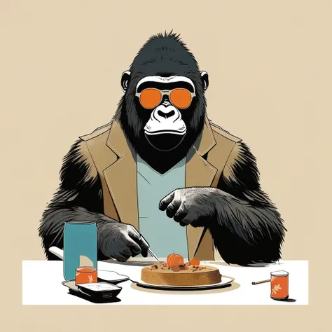 gorilla-like , sweet,art by Sophie Roach , art by Jon Klassen , art by Michael Cho , art by Sophie Roach、sunglasses,campimg,smoking