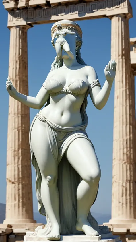 generate powerful female greek statue