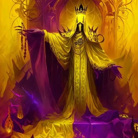 a painting of hastur the king in yellow, yellow-robed, king in yellow, hastur the king in yellow, , portrait of hastur the king ...