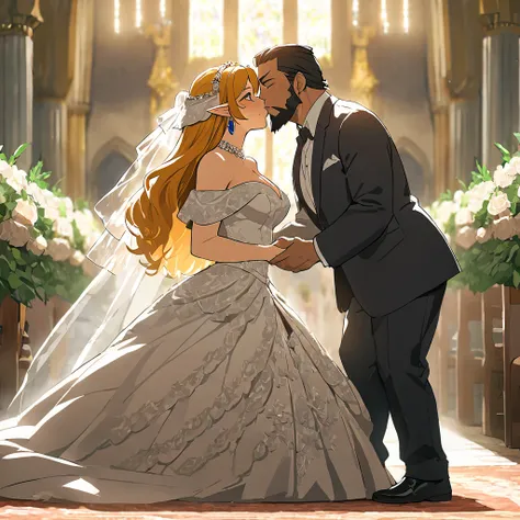 ((highest quality)), ((masterpiece)), (detailed), （perfect face）、the woman is princess zelda, wearing a gorgeous gerudo wedding ...