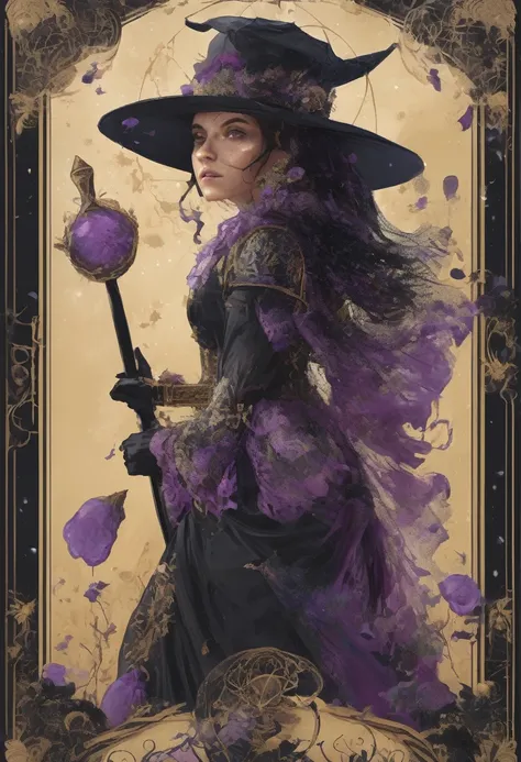 The fool (TAROT) full details, realistic, magical style (witch theme) glitter details