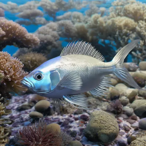 Silver fish in sea