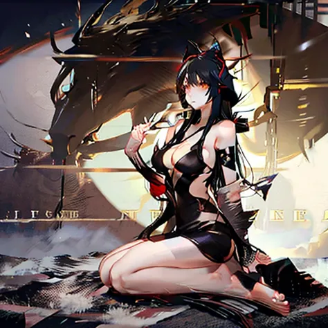 (masterpiece, highest quality), (Detailed Hair), Very detailed, Anime Style, whole body, alone, Concept Art, Science Fantasy Combat Girl, Neck-length black and yellow hair, Golden Eyes, His right hand has been modified into a deadly cybernetic claw.. Cyber...