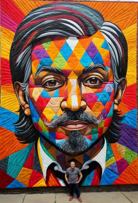 ( A FISH  ),(best pose),(best angle), (best expression), Eduardo Kobra quilting ,multidimensional geometric wall PORTRAIT, until, chibi,o 08k, comely, Coloring,