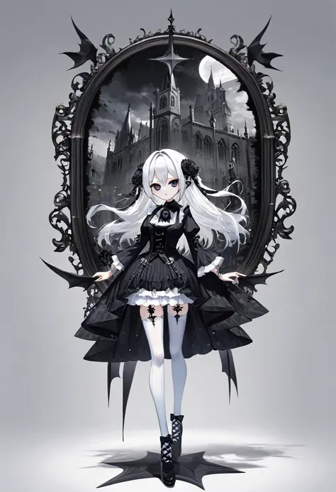 masterpiece, top-quality, ​masterpiece, top-quality,ighly detailed,{top-quality}, {{​masterpiece}}, {hight resolution},original, {extremely delicate and beautiful},​masterpiece, top-quality,ighly detailed,{top-quality},white hair, gothic lolita, full body,...