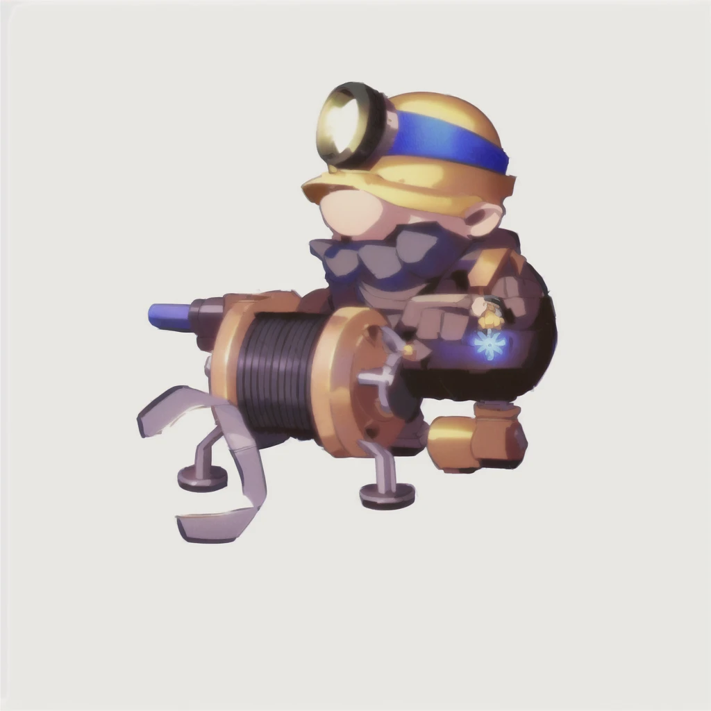 cartoon image of a man with a pipeline and a wren, pepe the miner, engineer, mechanical, muscular female gnome engineer, Mini Gun, Unreal No, mining, Heavy weapons guy, Landmines, Farmers, steampunk engineer, old charismatic mechanical, Tinkerer, Fisherman...