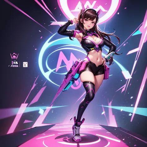 Overwatch dva illustration style full body