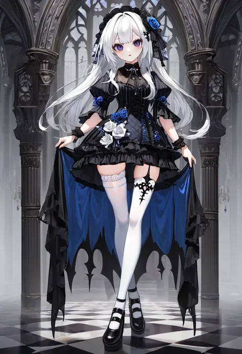 masterpiece, top-quality, ​masterpiece, top-quality,ighly detailed,{top-quality}, {{​masterpiece}}, {hight resolution},original, {extremely delicate and beautiful},​masterpiece, top-quality,ighly detailed,{top-quality},white hair, gothic lolita, full body,...