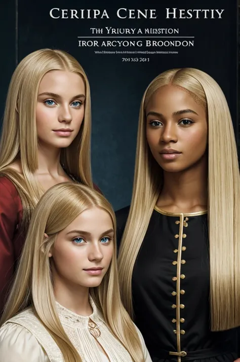 Cover for a history book where a young white man with blonde hair but pretty features appears next to a young black woman with straight hair 