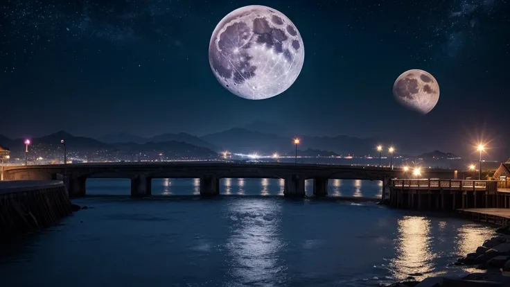 full moon、Night Background、Highest quality、masterpiece、photograph、8K, Realistic、