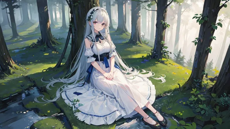 ((Highest quality)), ((masterpiece)), (detailed),calm forest night