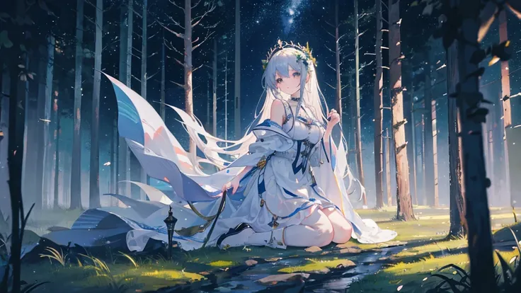 ((Highest quality)), ((masterpiece)), (detailed),calm forest night