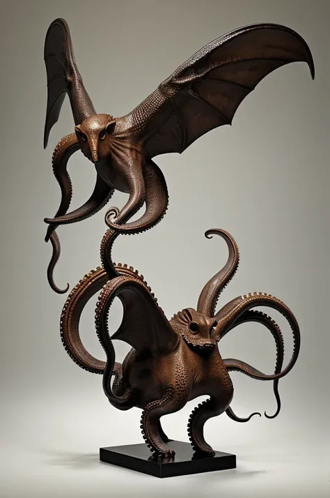 Vaguely anthropoid-shaped monster with the head of an octopus whose face was a mass of tentacles with a scaly, leathery body., prodigious claws on the hind and front legs and long, narrow wings on the back, of somewhat swollen corpulence and squatted malev...