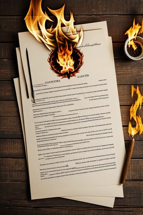 HUNTERS letters with fire flames 