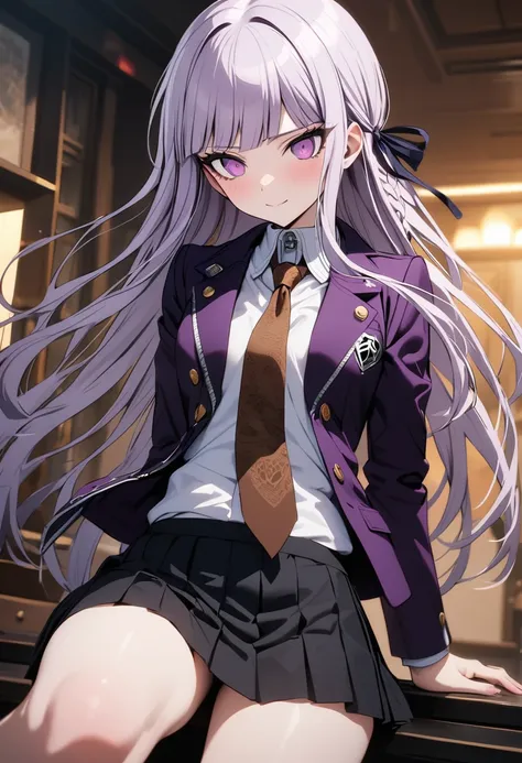 ((masterpiece,high resolution,highest quality,8k,detailed faces and anatomy))
(17-year-old girl,danganronpa,kyouko kirigiri,purp...