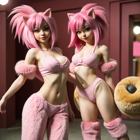 Amy Rose, from Sonic, girl, pink hair and fur, furry, hedgehog, full body, 3D, best quality, high details, hot pick 