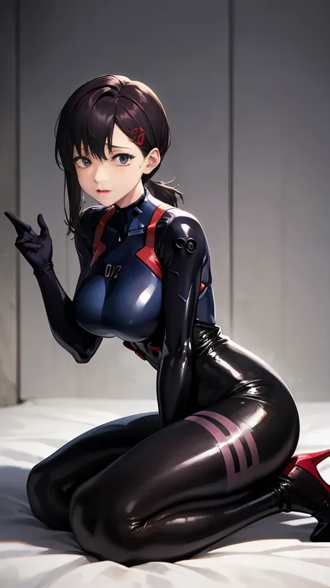 Masterpiece、Mesa、big breasts、Latex bodysuit、plug-in suit(neon genesis evangelion)、high heels、Beautiful art、high resolution、visual arts、、pretty eyes、of the highest quality、最high resolution、8K nsfw illustration