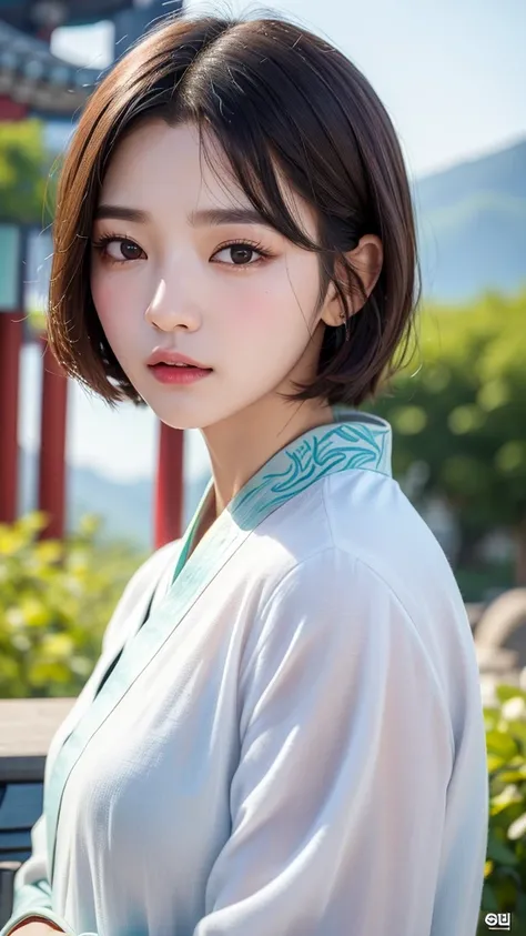 (gyeongsan:1.5), close up, masterpiece, best quality, raw photo, photorealistic, face, incredibly absurdres, beautiful girl, cute, short hair, depth of field, highres, ultra-detailed, finely detail, extremely detailed, extremely detailed eyes and face, sha...